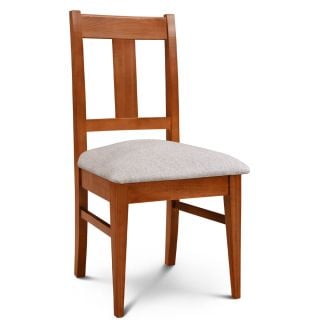 Silla de Comedor Euro lustre Cedro Tapizado Shot Latte Espácity