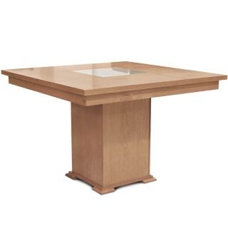 Mesa de Comedor Cuadrada 120 Euro Base Central Espácity lustre Abedul