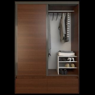Placard Corredizo 1,50 2 Cajones 2 Zapateros Caoba Tabaco Tables