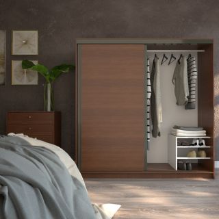 Placard Corredizo 1,80 2 Cajones Caoba Tabaco Tables