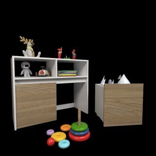 Juguetero 2 Cajones Rueda Olmo F. Everest Tables