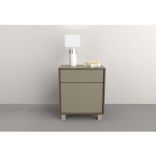 Mesa De Luz 1 Cajon 1 Puerta Nogal L. Gris C. Tables