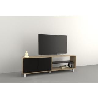 Mesa Tv Hasta 75 2 Puertas Olmo F.|negro M. Tables