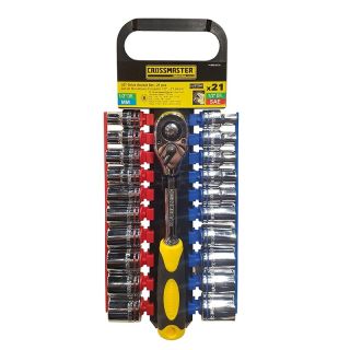 Set Bocallave Hexagonales 21Pcs-Metri|Pulg-1/2 Crossmaster