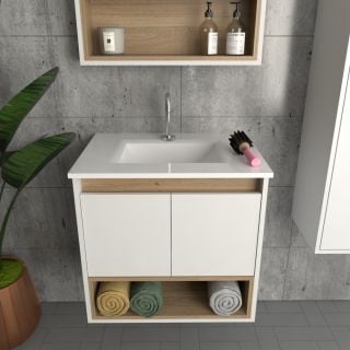 Vanitory 60cm Con Bacha 1 Agujero- Nevado|blanco Tables