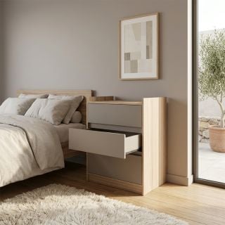Chifonier 2 Cajones 1 Puerta Coco Bolo|gris C. Tables