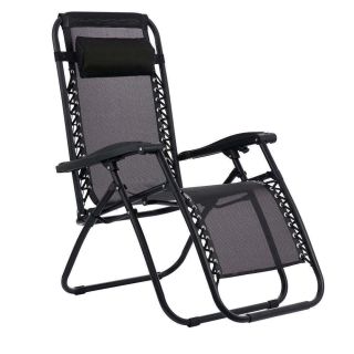 Reposera Garden Life Metal Negro Reclinable