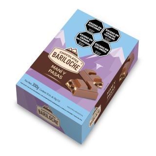 Chocolate Bariloche Con Mani y Pasas 10 Tabletas