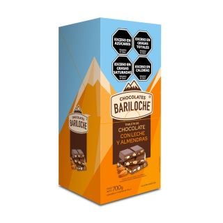 Chocolate Con Almendras Bariloche 4 Tabletas x 10 Unidades