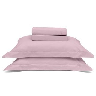 Juego de Sábanas de 230 hilos Reffin 2 Plazas color Rosa