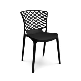 Silla Plástica Apilable Exterior Calegari Negra Espácity