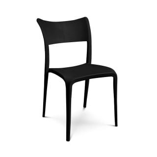 Silla Plástica Apilable Interior Exterior Verona Negra Espácity