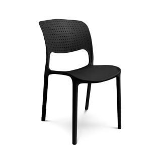 Silla Plástica Apilable Interior Exterior Torino Negra Espácity
