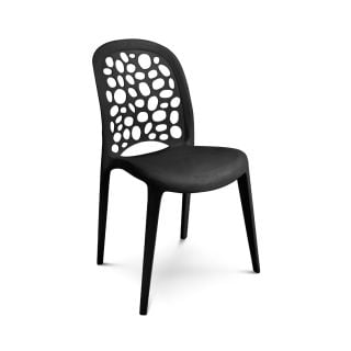 Silla Plástica Apilable Interior Exterior Capri Negra Espácity