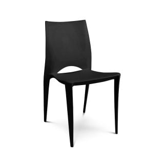 Silla Plástica Apilable Interior Exterior Napoli Negra Espácity