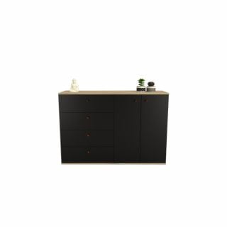 BAHIUT VAJILLERO TABLE´S (7009-CON) 1.35 Mts. 2 PUERTAS/4 CAJONES OLMO F./NEGRO M.