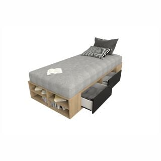 BOX 90 cm. TABLE´S (6440-CON) JUVENIL 4 CAJONES OLMO F./NEGRO M.