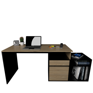 ESCRITORIO TABLE´S (3048-CON) CON MUEBLE BAJO OLMO F./NEGRO M.