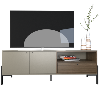 RACK TV TABLE´S (4251-CGN) 1.50 Mts. GRIS C./NOGAL L.