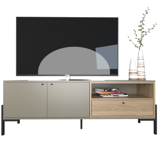 RACK TV TABLE´S (4251-CGO) 1.50 Mts. GRIS C./OLMO F.