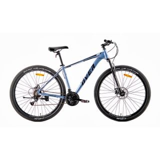 Bicicleta Mtb Overtech Fortis R29 Aluminio Full Shimano, 21V Freno A Disco, Con Suspensión, Celeste/Negro M