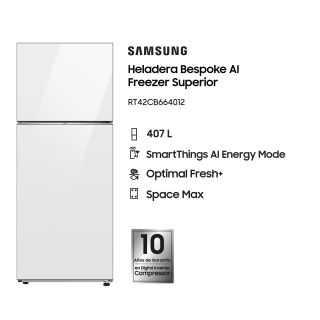 Heladera Samsung Bespoke RT42 Inverter 407 L Clean White