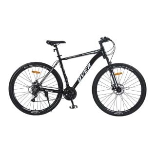 Bicicleta Mtb Overtech Fortis R29 Aluminio Full Shimano, 21V Freno A Disco, Con Suspensión, Negro/Blanco XL