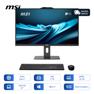 All In One Msi Modern Am272p Intel Core 7 150u 1tb Ssd 32gb 27 Pulg Negro