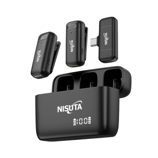 Microfono Corbatero Doble Nisuta Nsmicw3 Inalambrico Usb C