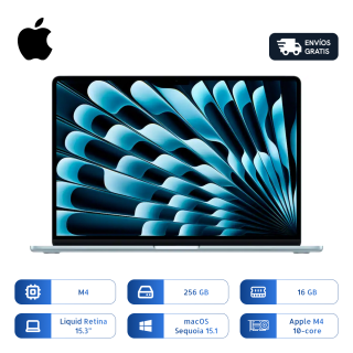 Apple Macbook Air 2025 M4 256gb Ssd 16gb 15.3 Pulg Sky Blue