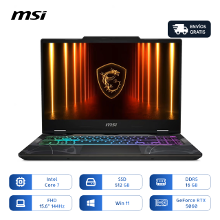 Notebook Msi Cyborg 15 Gaming Core 7-240h 512gb Ssd 16gb 15.6 144hz Pulg Rtx 5060