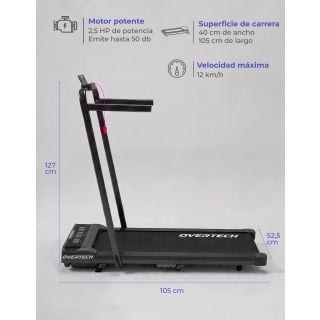Cinta Caminadora Correr Overtech OV-106 2.5HP 12 km/h 110kg Manubrio LED