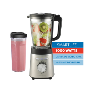 Licuadora Smartlife BL1402PN Jarra Vidrio Mix & Go 1000w