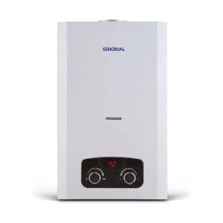 Calefón Señorial 14L Gas Envasado Tiro Natural Blanco EVO-MAX-14GE