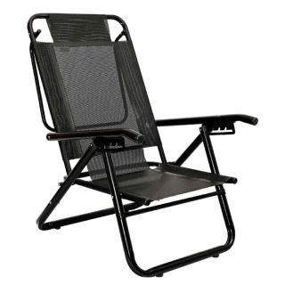 Reposera Descansar Baja de Aluminio y Coversol 5 Posiciones Negra 80052