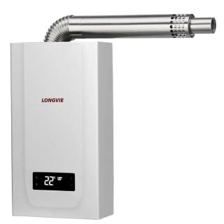 Calefón Longvie 15L Gas Natural Tiro Balanceado Forzado Blanco Display CBF15-N