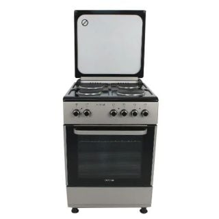 Cocina Eléctrica Plata 60cm 4 Hornallas Grill Turbo Tapa Dalton