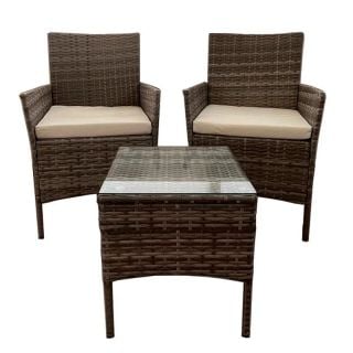 Set Varadero Rattan 2 Sillones de un cuerpo + Mesa Pram
