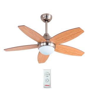 Ventilador de Techo Liliana 5 Aspas de Madera Haya/Wengue 120cm 3Vel Control Remoto VTHM315R