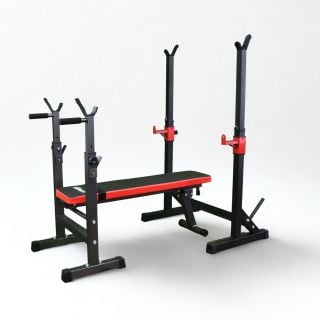 COMBO RACK SENTADILLA + BANCO PESA PRESS PESAS HOMEFIT
