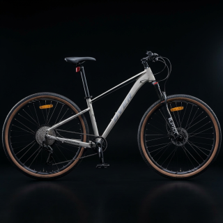 Bicicleta Mtb Overtech Peregrine GT R29 Aluminio 11V, Freno Hidráulico, Suspensión Crema/Plata, Talle  XL
