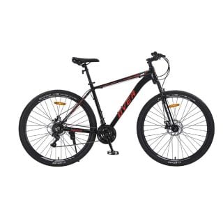 Bicicleta Mtb Overtech Fortis R29 Aluminio Full Shimano, 21V Freno A Disco, Con Suspensión, Negro/Rojo/Rojo XL