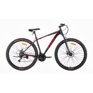 Bicicleta Mtb Overtech Fortis R29 Aluminio Full Shimano, 21V Freno A Disco, Con Suspensión,  Negro/rojo/rojo S