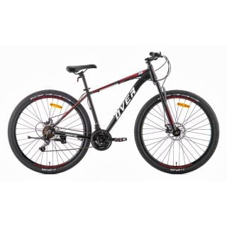 Bicicleta Mtb Overtech Fortis R29 Aluminio Full Shimano, 21V Freno A Disco, Con Suspensión, Negro/rojo/blanco M