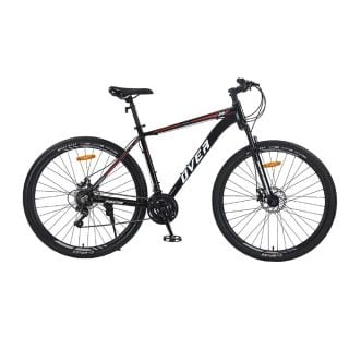 Bicicleta Mtb Overtech Fortis R29 Aluminio Full Shimano, 21V Freno A Disco, Con Suspensión, Negro/rojo/blanco XL