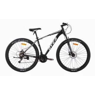 Bicicleta Mtb Overtech Fortis R29 Aluminio Full Shimano, 21V Freno A Disco, Con Suspensión, Negro/Blanco M