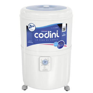 Lavarropas Semiautomático Silent 10 kg 6 Funciones Ruedas Blanco Codini - 4051