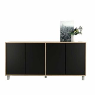 Bahiut vajillero 4 puertas 1.80m color Olmo-Negro