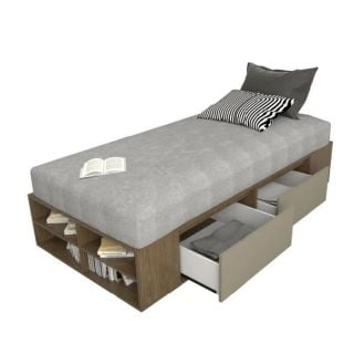 Box Juvenil 90x190 4 Cajones Tables 6440 Nogal-Gris