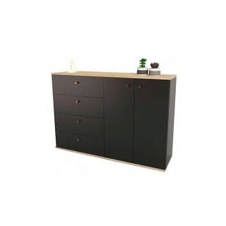 Bahiut Vajillero 1.29m Tables 4 cajones 2 puertas 7009 Olmo-Negro